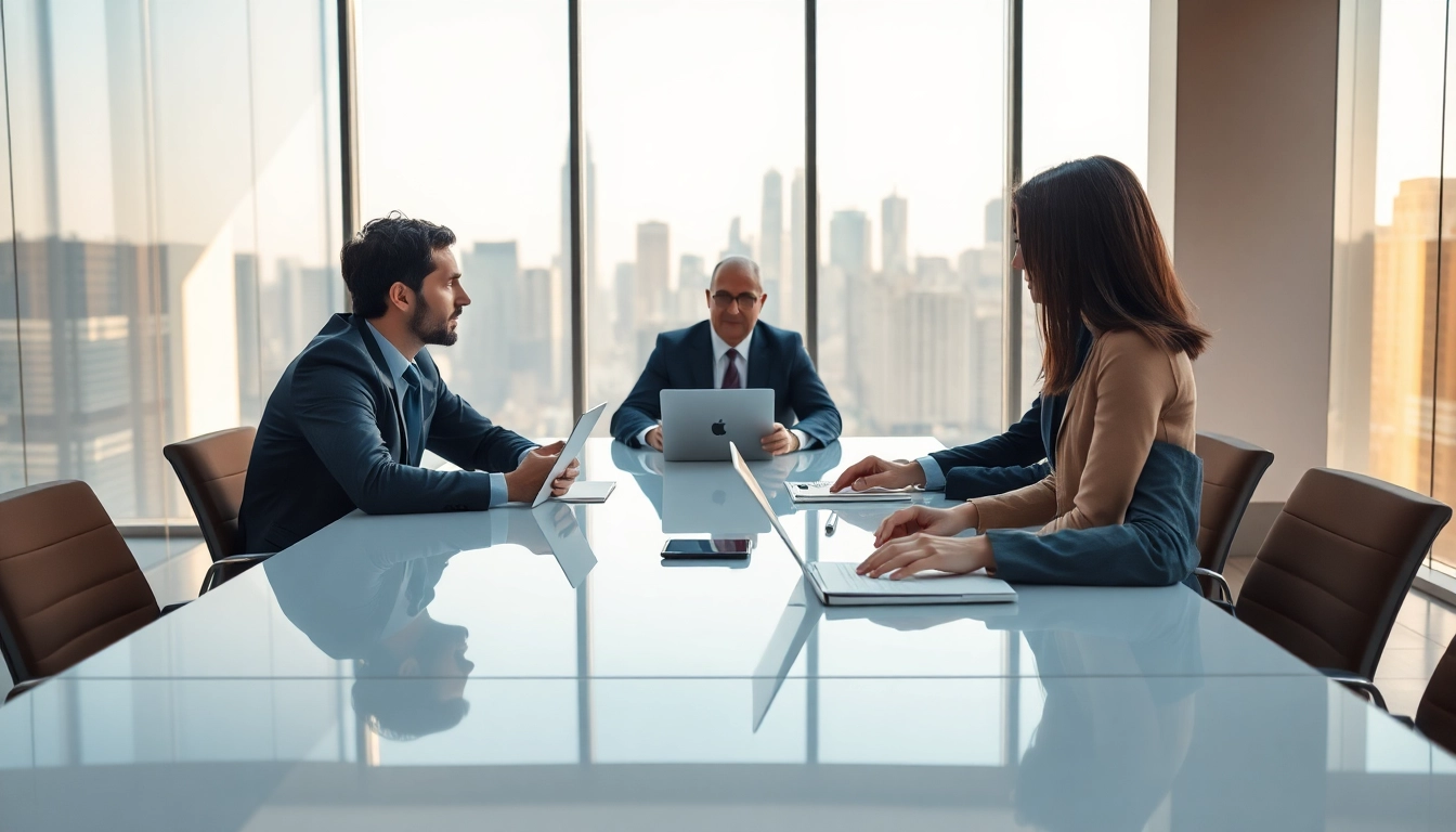 Headhunter Ingenieure in einem modernen Büro, engagiert in Gesprächen über Karrierechancen.