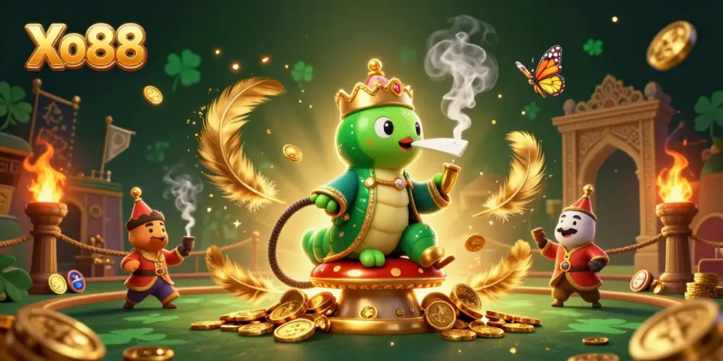 Experience Xo88's captivating games with a vibrant 3D digital illustration of exciting casino elements.