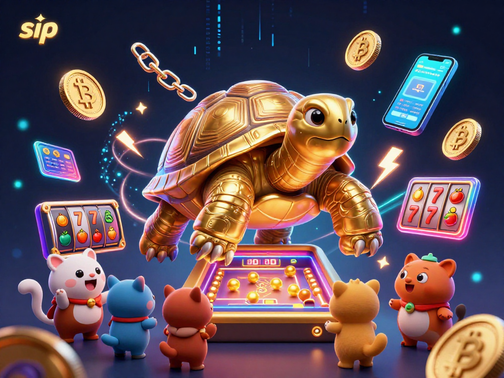 sip the colossal tortoise showcases a pinball machine while players engage in this vibrant casino scene