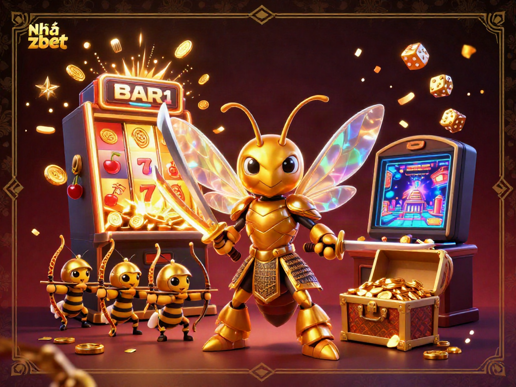 Engage with the excitement at Nhà cái zbet casino, featuring dynamic characters amidst a jackpot celebration.