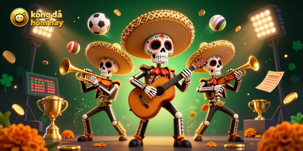 Experience thrilling kèo bóng đá hôm nay with vibrant mariachi band and dynamic sports elements!