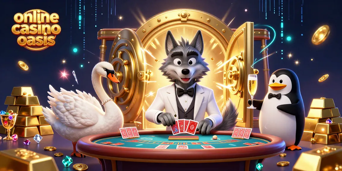 Experience thrill in the online casino ohne oasis with glamorous characters engaging in games, vibrant atmosphere.