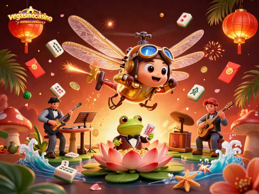 Engage in exciting gaming at vegasinocasino, showcased through vibrant characters and dynamic casino elements.