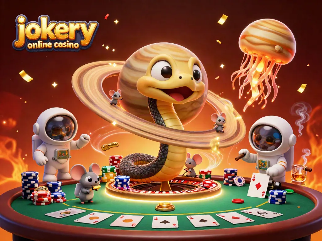 Engage with the jokery online casino universe featuring animated characters in a vibrant casino environment.