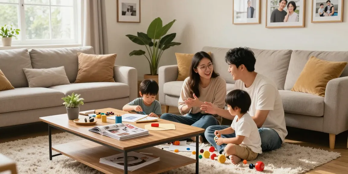 Eigenheim-Blog: Gemütliches Wohnzimmer, Familie genießt Zeit miteinander, DIY-Projekte und Hausverbesserungen.