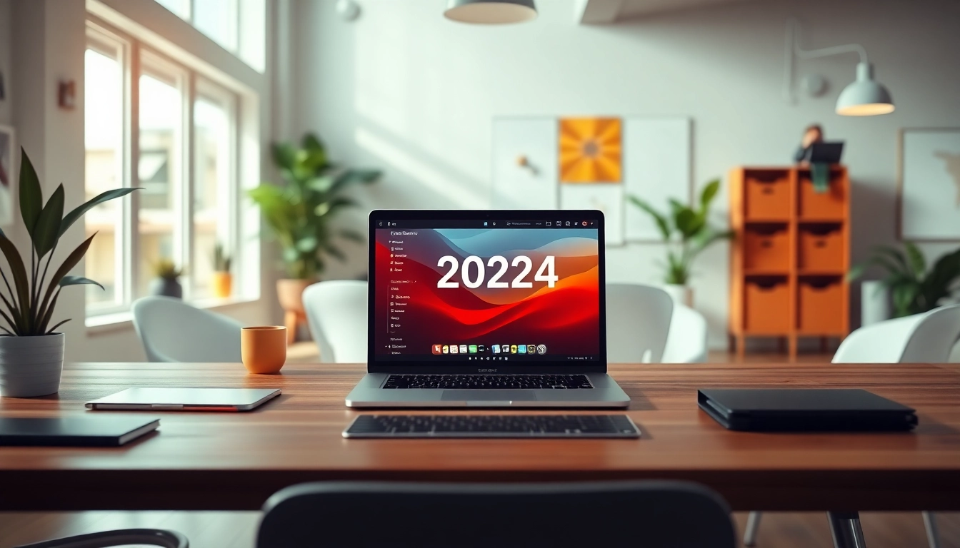 Office Mac 2024 Software legal erwerben auf einem modernen Arbeitsplatz anzeigen.