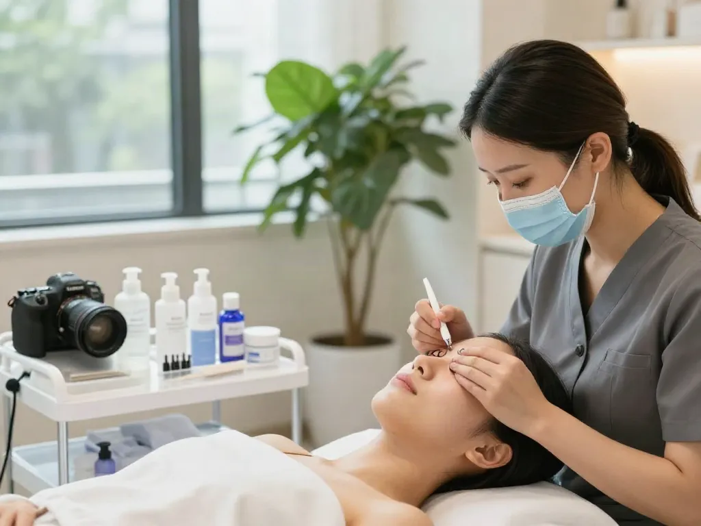Augenringe wegbekommen mit CCeye® Behandlung in einem modernen Schönheitssalon.