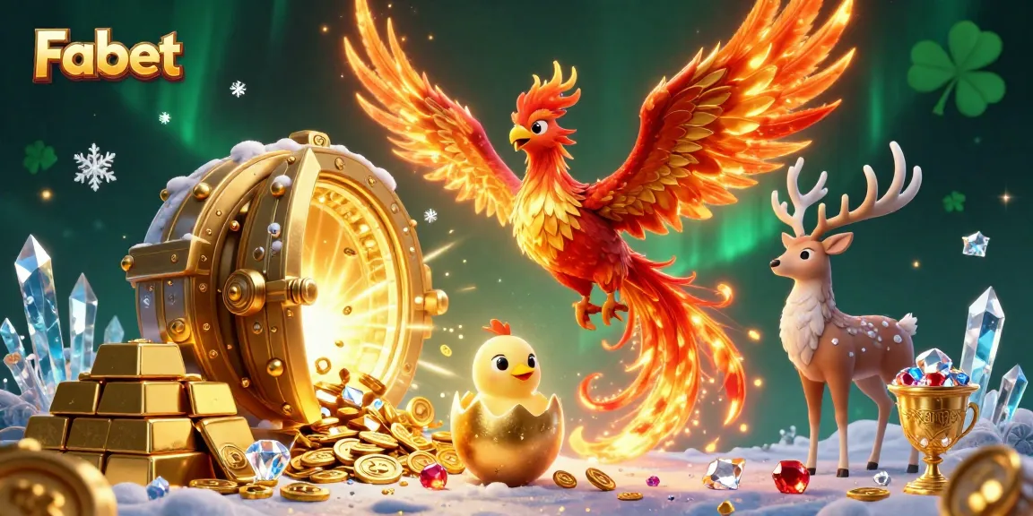 Experience the thrill of Fabet with stunning visuals of a phoenix in a vibrant casino setting.